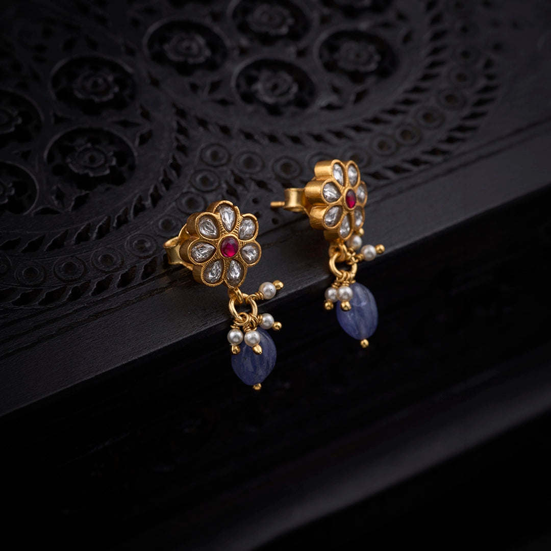 POLKI FLORAL EARRINGS