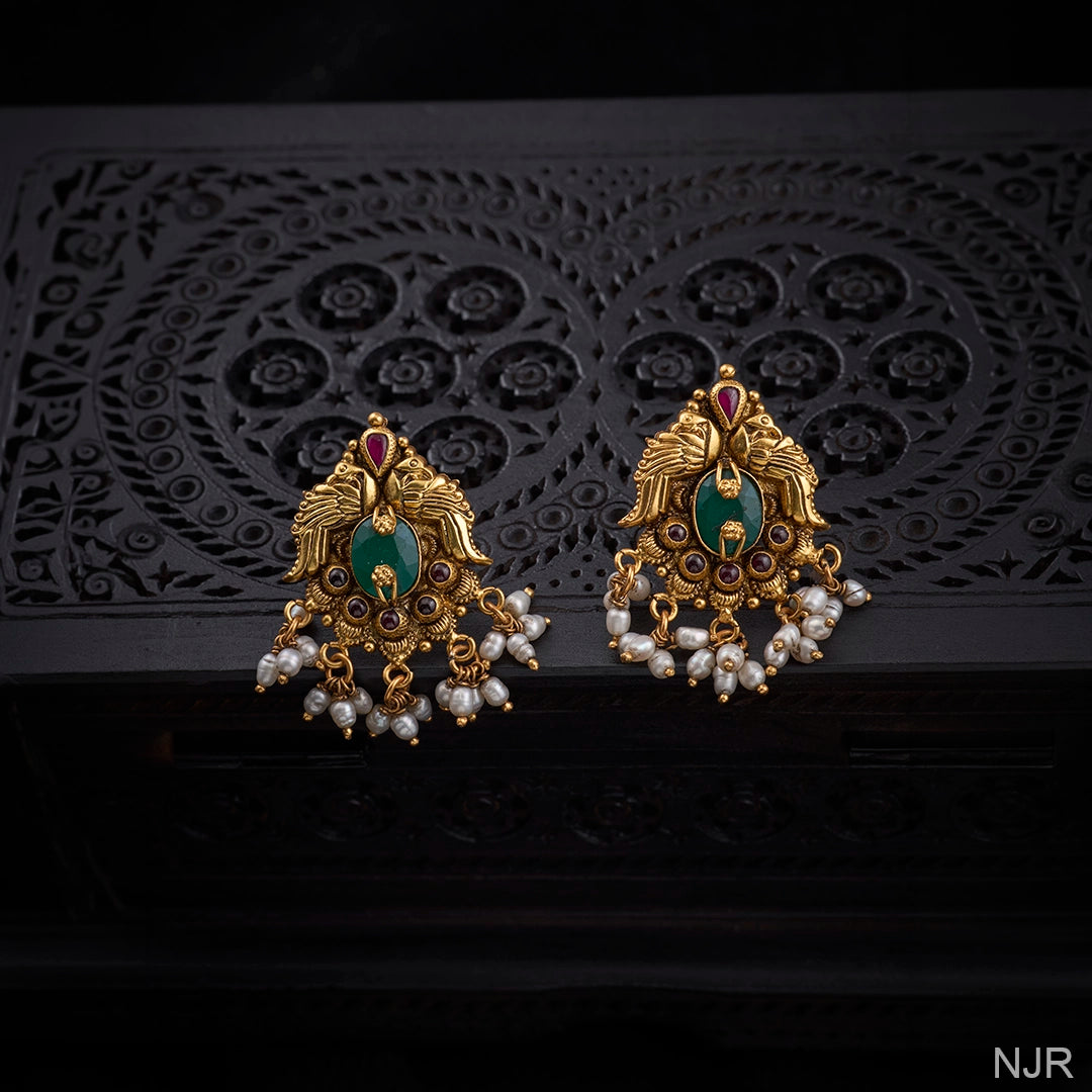 PEACOCK PEARL EARRINGS