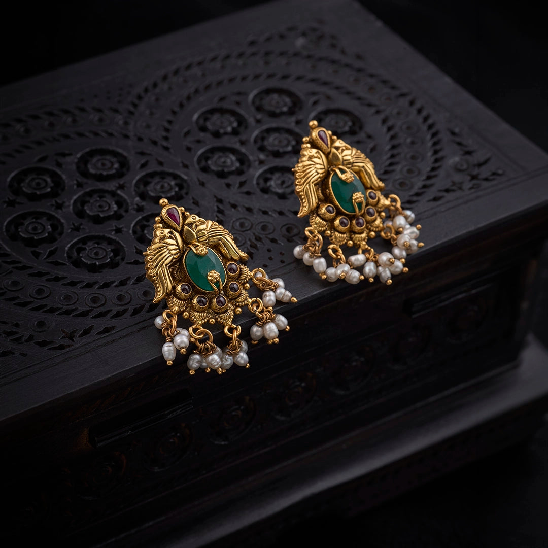PEACOCK PEARL EARRINGS
