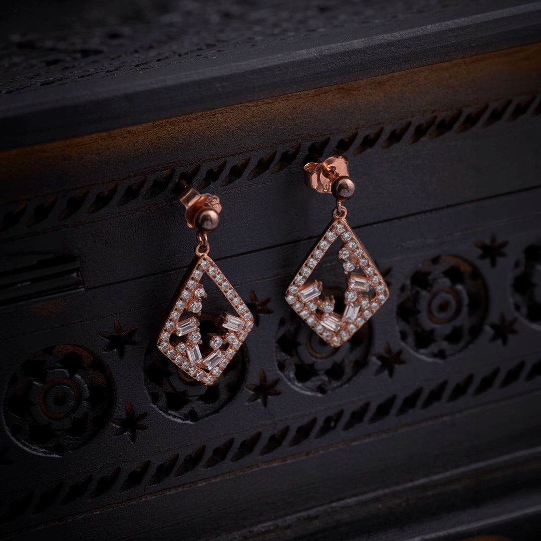 ROSE GOLD PRISM EARRINGS
