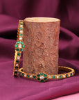 GREEN STONE KUNDAN BANGLES