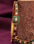 GREEN STONE KUNDAN BANGLES